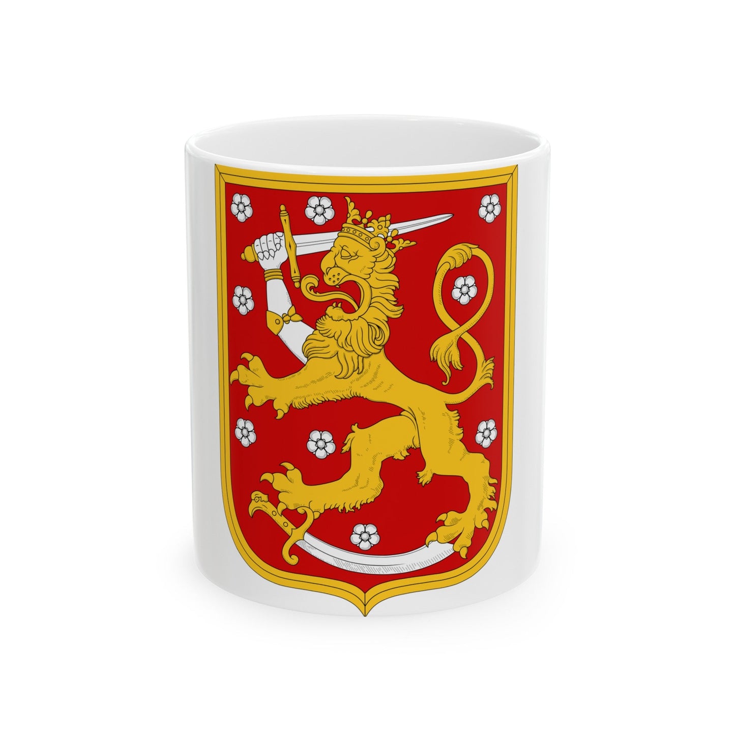 Coat of arms of Finland 1920 - White Coffee Mug-11oz-The Sticker Space