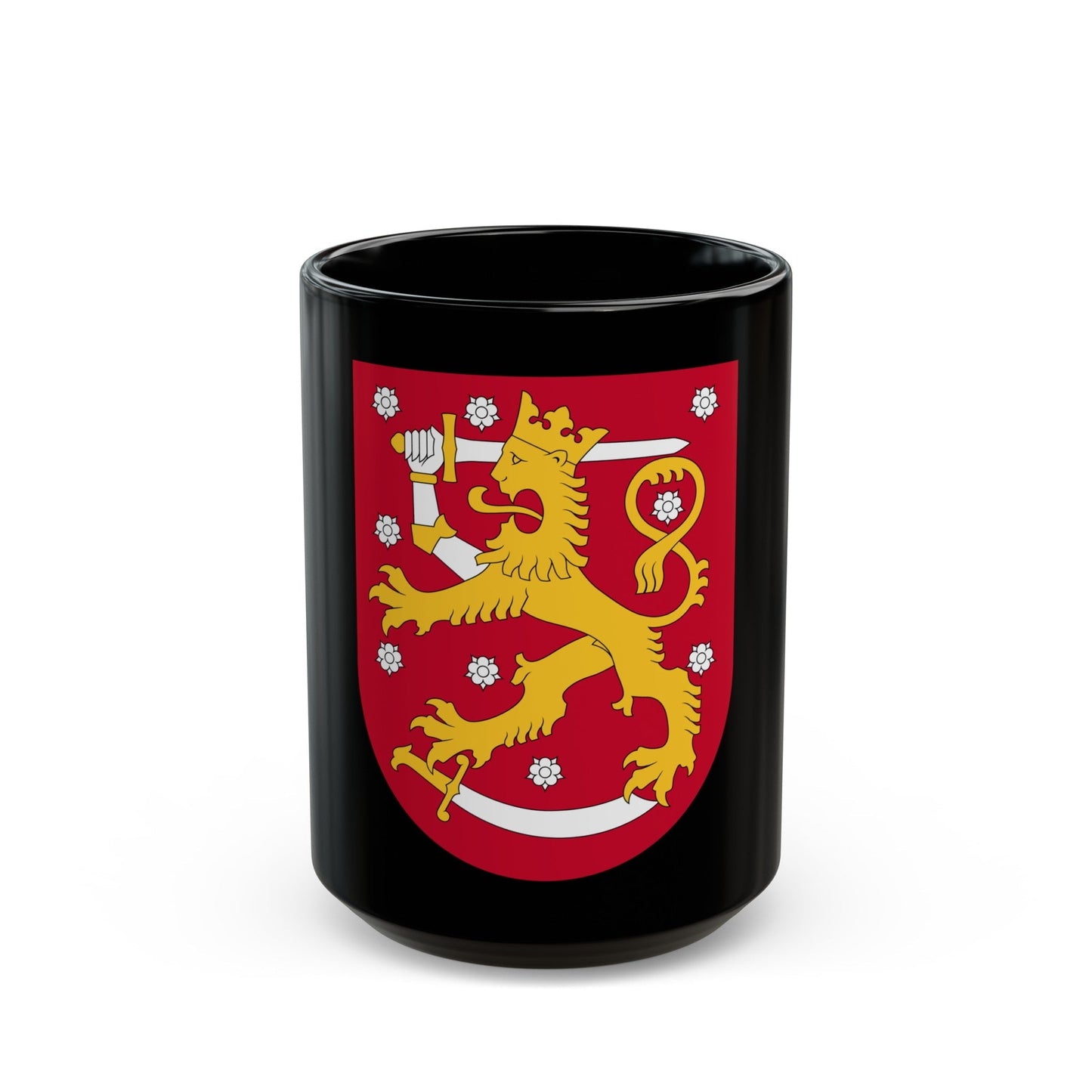 Coat of arms of Finland - Black Coffee Mug-15oz-The Sticker Space