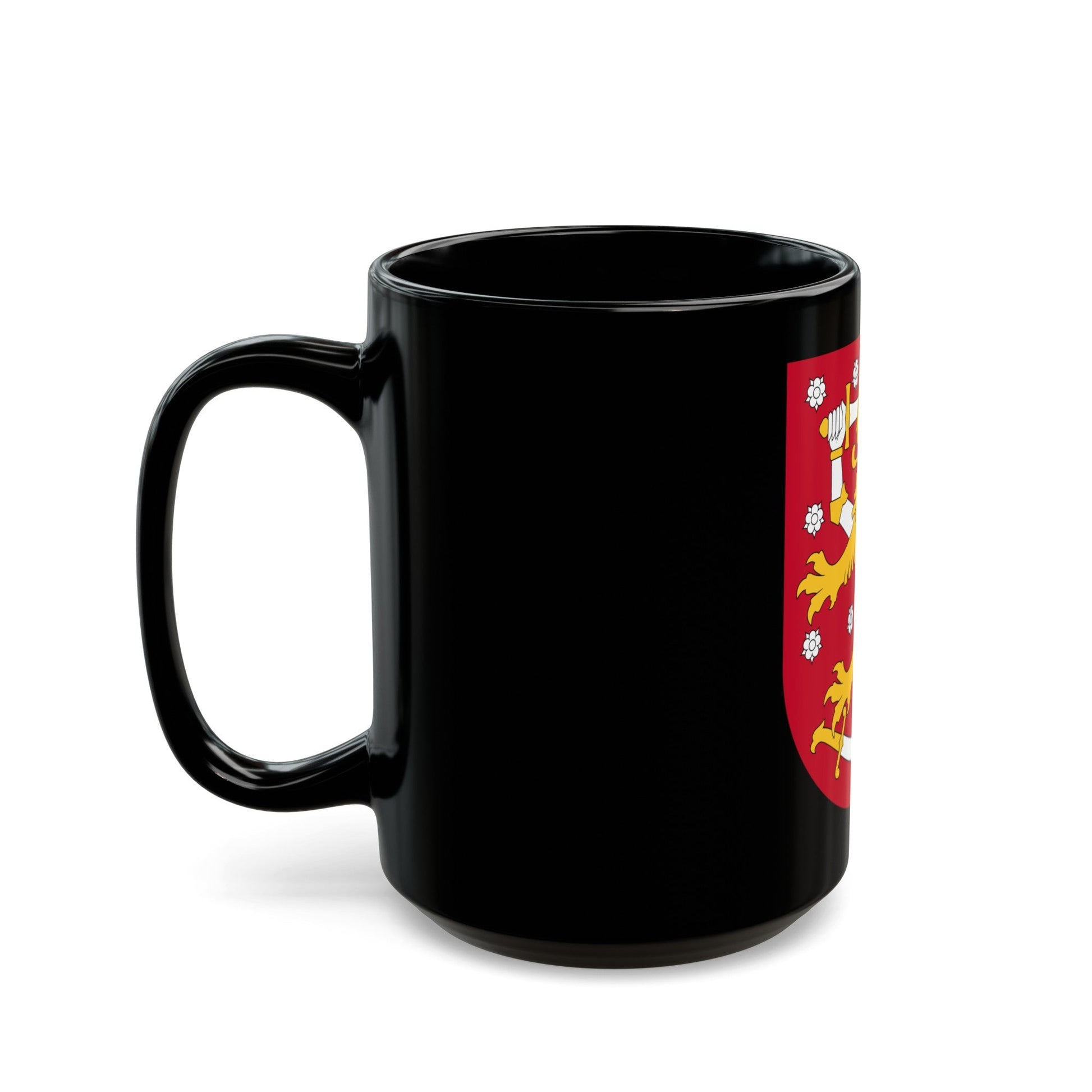 Coat of arms of Finland - Black Coffee Mug-The Sticker Space