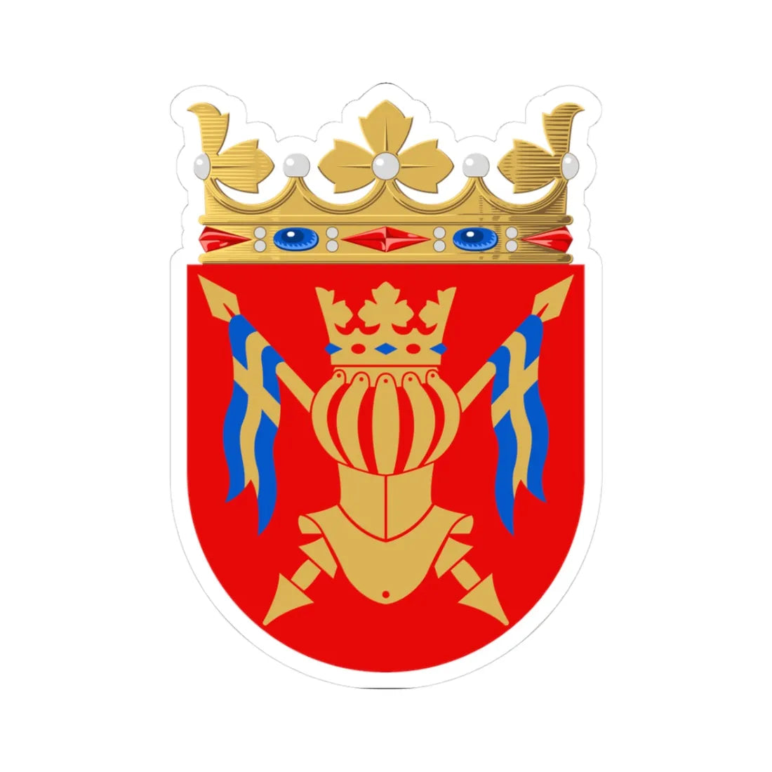 Coat of Arms of Finland Proper (Finland) (Coat of Arms) STICKER Vinyl Kiss-Cut Decal 3 Inch White - The Sticker Space