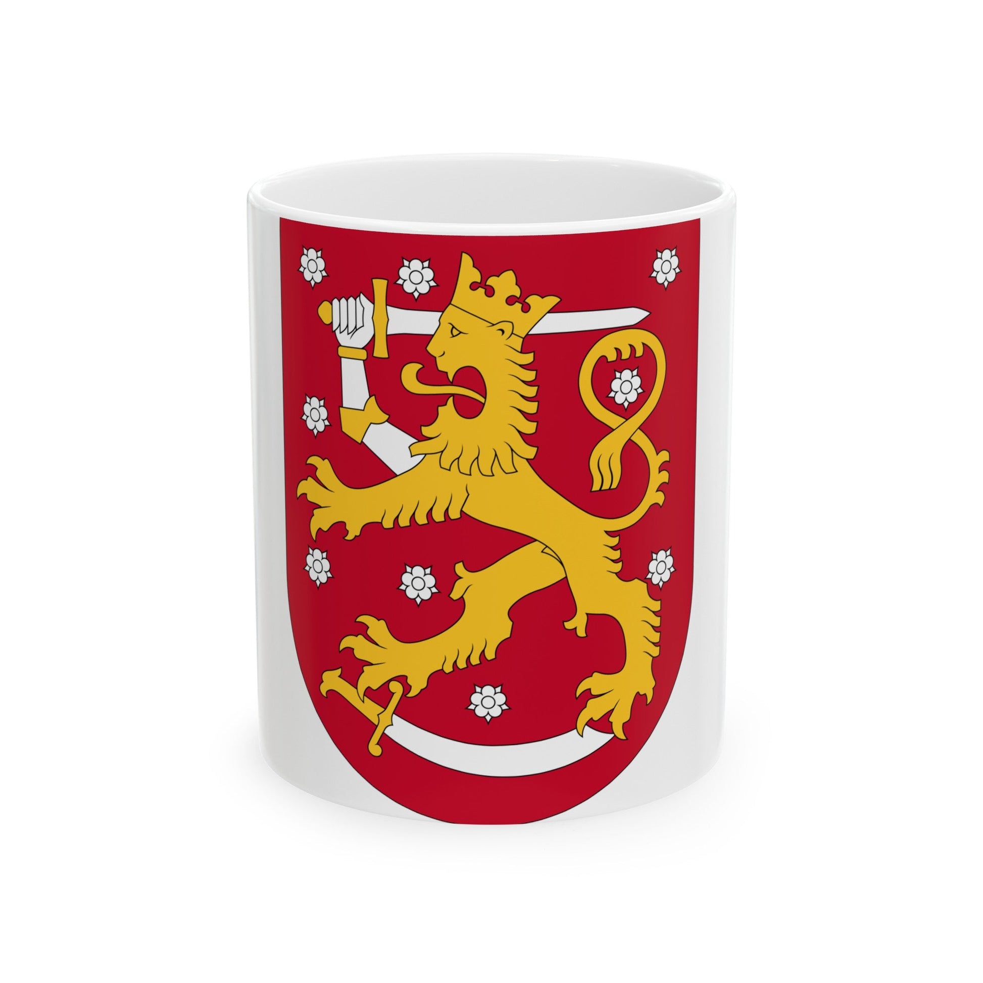 Coat of arms of Finland - White Coffee Mug-11oz-The Sticker Space