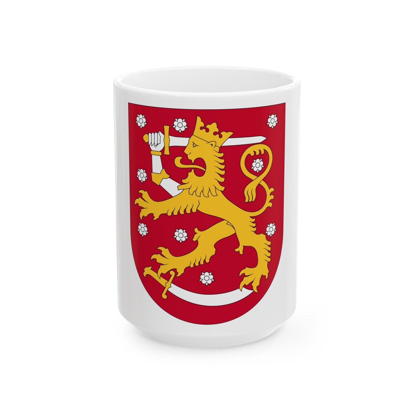 Coat of arms of Finland - White Coffee Mug-15oz-The Sticker Space