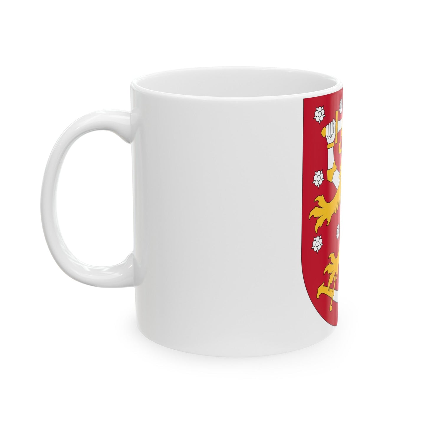 Coat of arms of Finland - White Coffee Mug-The Sticker Space