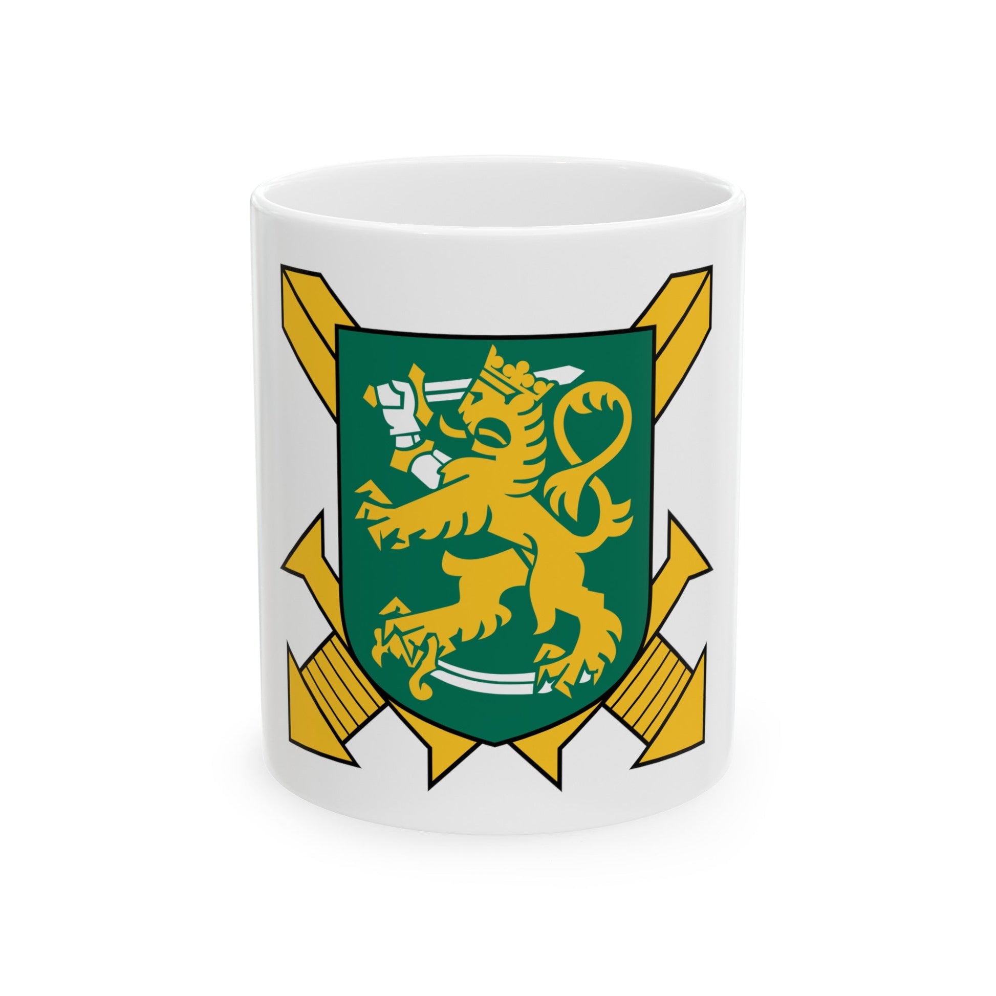 Coat of Arms of Finnish Ground Force - White Coffee Mug-11oz-The Sticker Space