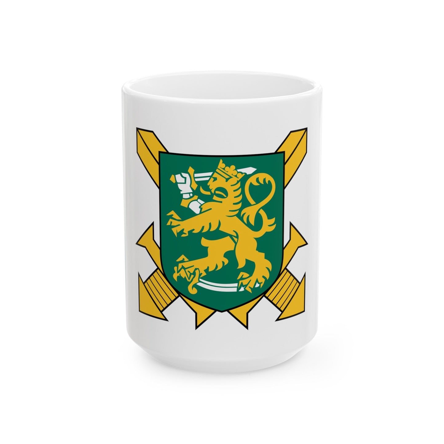 Coat of Arms of Finnish Ground Force - White Coffee Mug-15oz-The Sticker Space