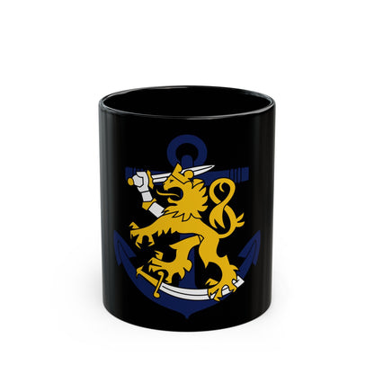 Coat of Arms of Finnish Navy - Black Coffee Mug-11oz-The Sticker Space