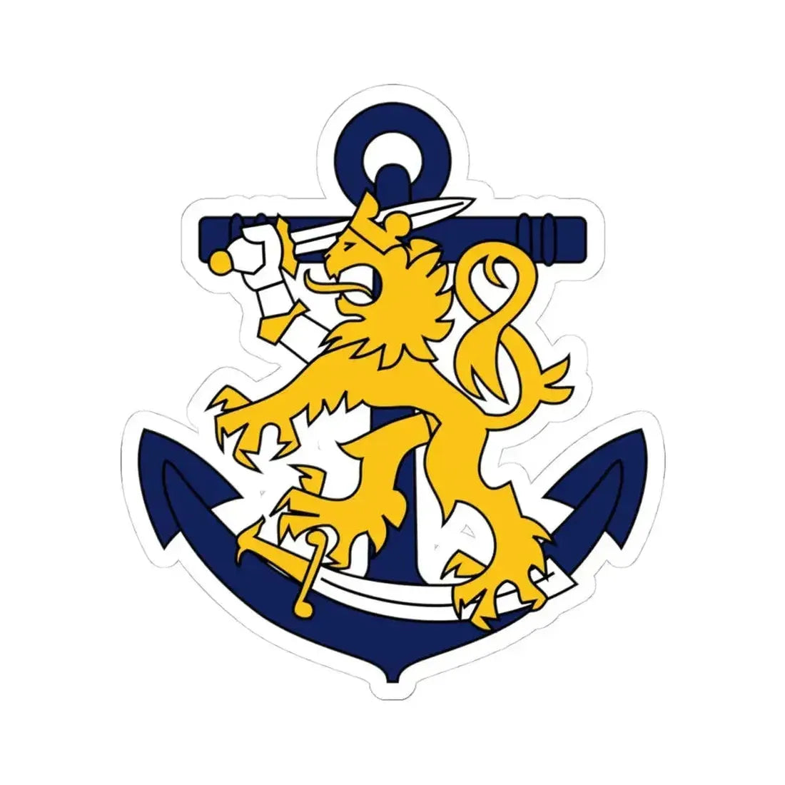 Coat of Arms of Finnish Navy - STICKER Vinyl Kiss-Cut Decal 4 Inch White - The Sticker Space