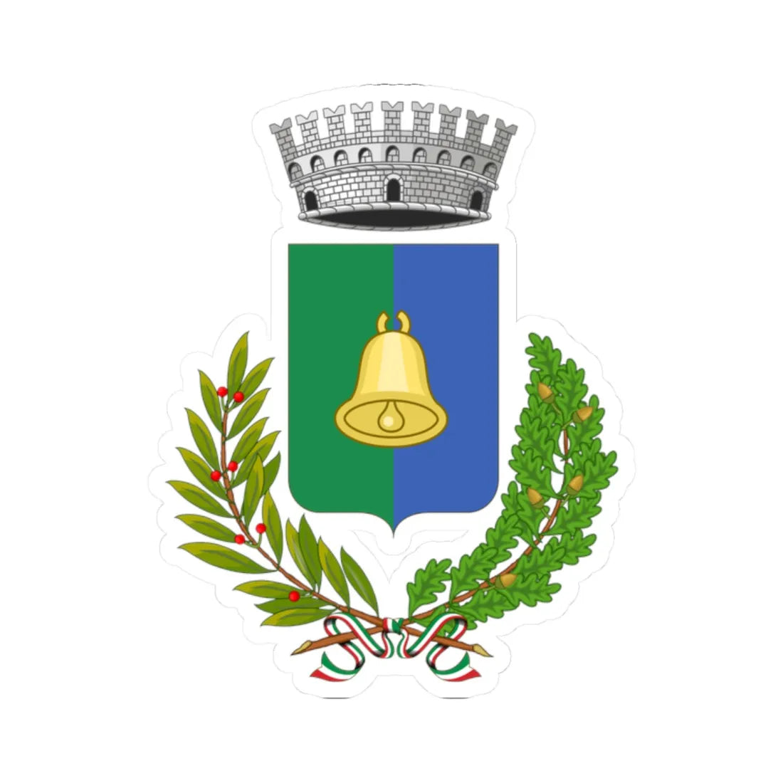 Coat of arms of Fiscaglia (Italy) (Coat of Arms) STICKER Vinyl Kiss-Cut Decal 2 Inch White - The Sticker Space