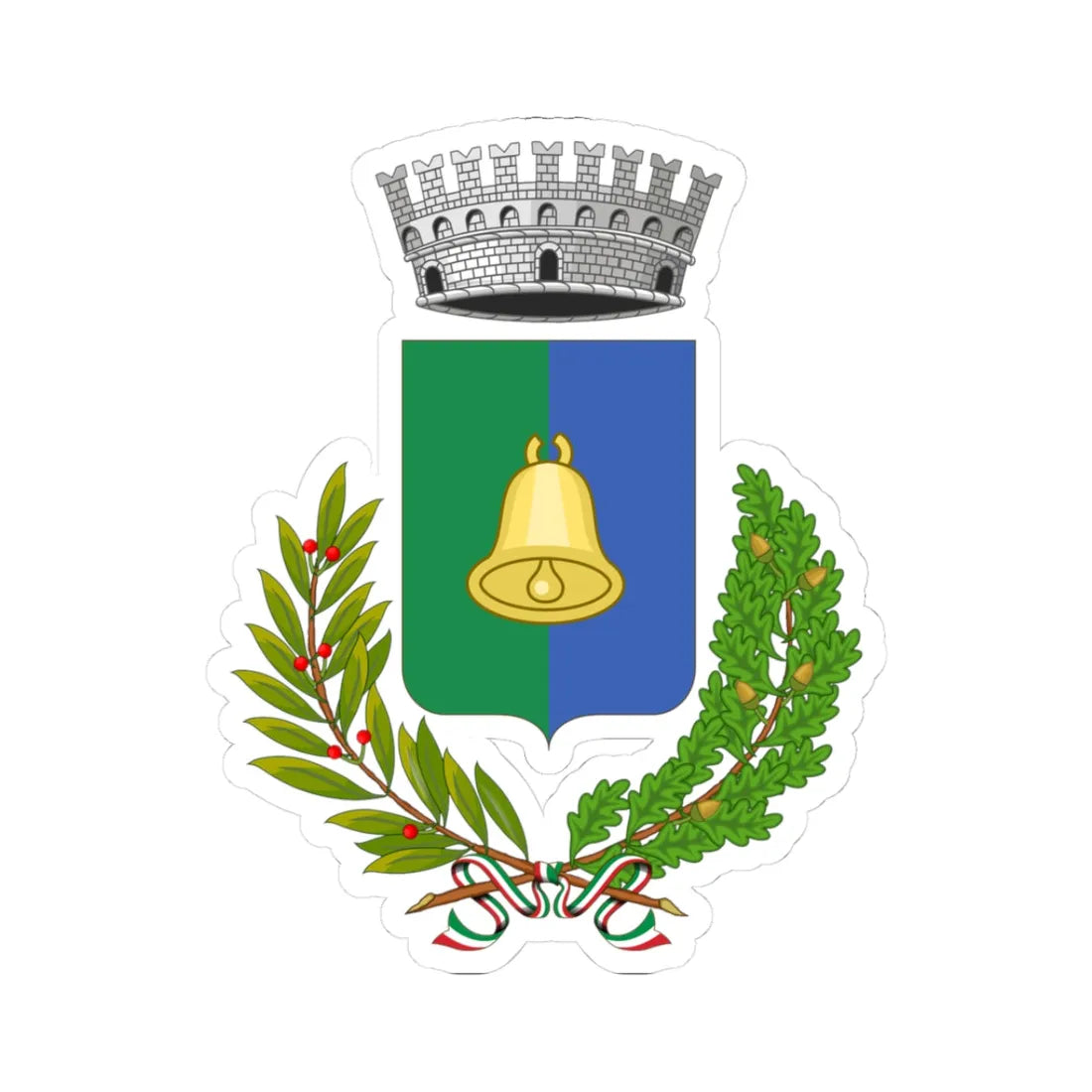 Coat of arms of Fiscaglia (Italy) (Coat of Arms) STICKER Vinyl Kiss-Cut Decal 3 Inch White - The Sticker Space