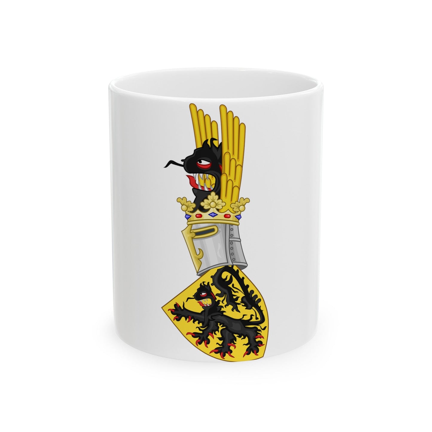 Coat of Arms of Flanders - White Coffee Mug-11oz-The Sticker Space