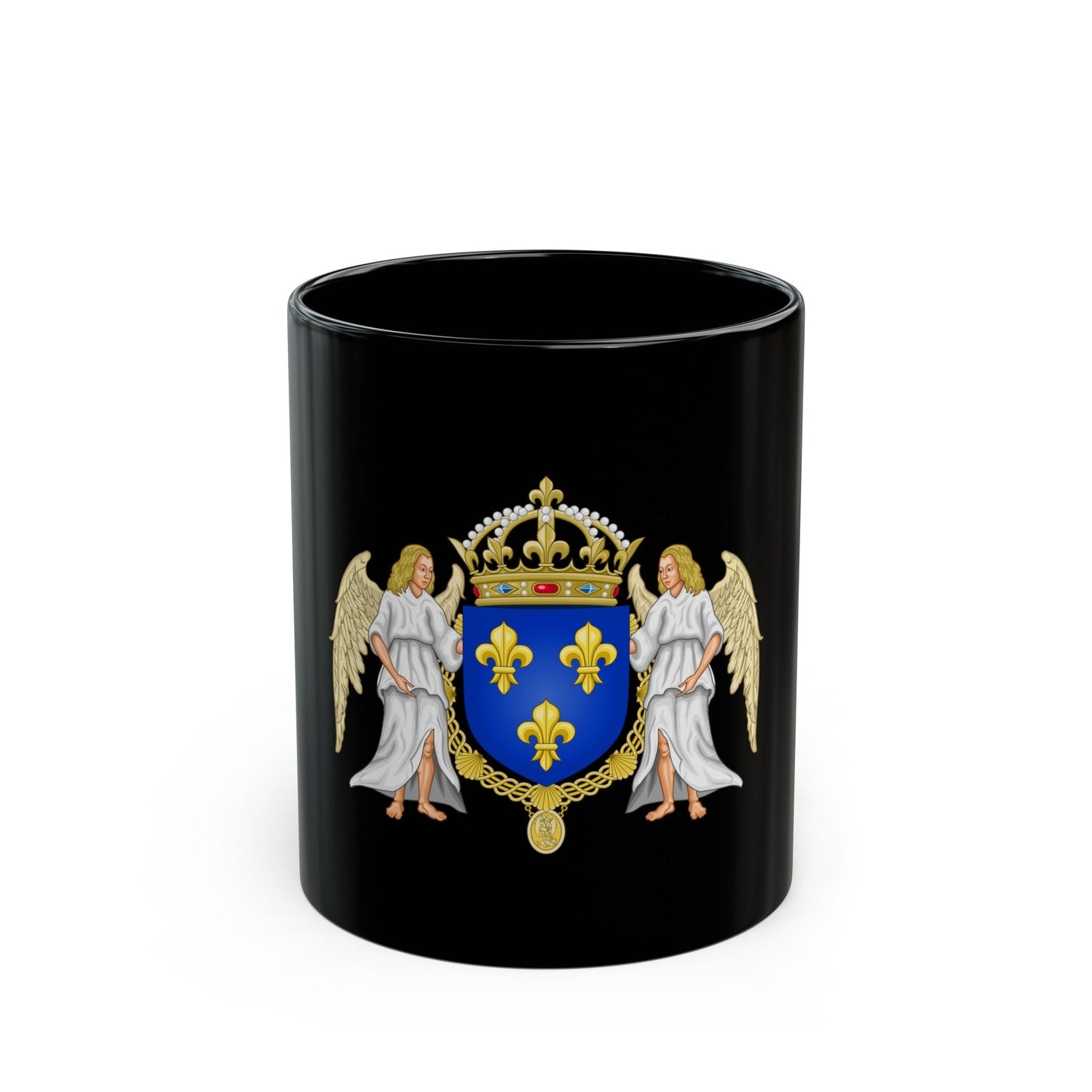 Coat of arms of France 1515-1578 - Black Coffee Mug-11oz-The Sticker Space