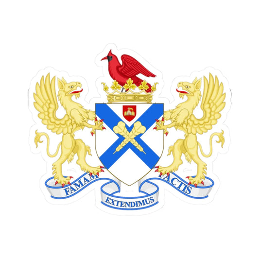 Coat of arms of Fredericksburg Virginia (United States) (Coat of Arms) STICKER Vinyl Kiss-Cut Decal 2 Inch White - The Sticker Space