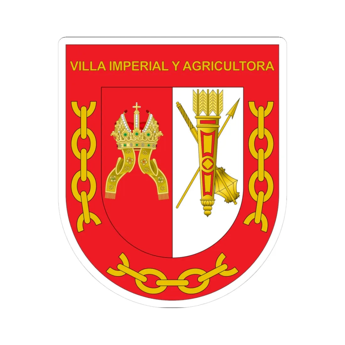 Coat of arms of Funza (Colombia) (Coat of Arms) STICKER Vinyl Kiss-Cut Decal 3 Inch White - The Sticker Space