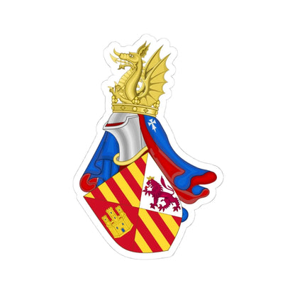 Coat of Arms of Future John II of Aragon as Prince (Spain) (Coat of Arms) STICKER Vinyl Kiss-Cut Decal 4 Inch White - The Sticker Space