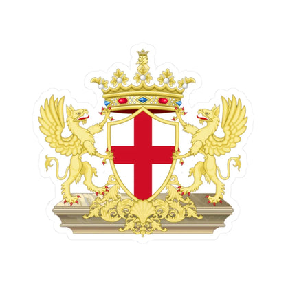 Coat of Arms of Genoa (Italy) (Coat of Arms) STICKER Vinyl Kiss-Cut Decal 2 Inch White - The Sticker Space