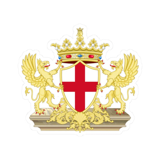 Coat of Arms of Genoa (Italy) (Coat of Arms) STICKER Vinyl Kiss-Cut Decal 2 Inch White - The Sticker Space