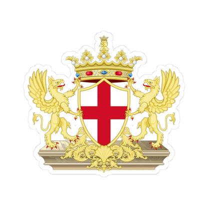 Coat of Arms of Genoa (Italy) (Coat of Arms) STICKER Vinyl Kiss-Cut Decal 3 Inch White - The Sticker Space