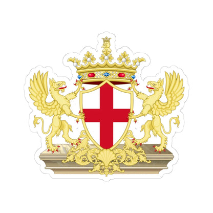 Coat of Arms of Genoa (Italy) (Coat of Arms) STICKER Vinyl Kiss-Cut Decal 4 Inch White - The Sticker Space