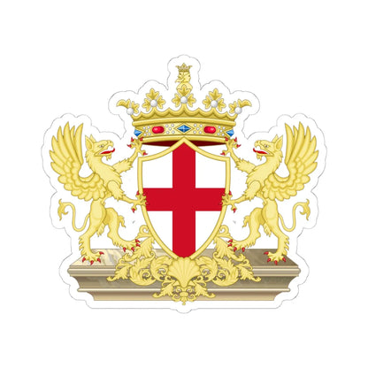 Coat of Arms of Genoa (Italy) (Coat of Arms) STICKER Vinyl Kiss-Cut Decal 6 Inch White - The Sticker Space