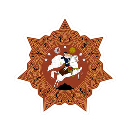 Coat of arms of Georgia 1990-2004 (Georgia) (Coat of Arms) STICKER Vinyl Kiss-Cut Decal 2 Inch White - The Sticker Space