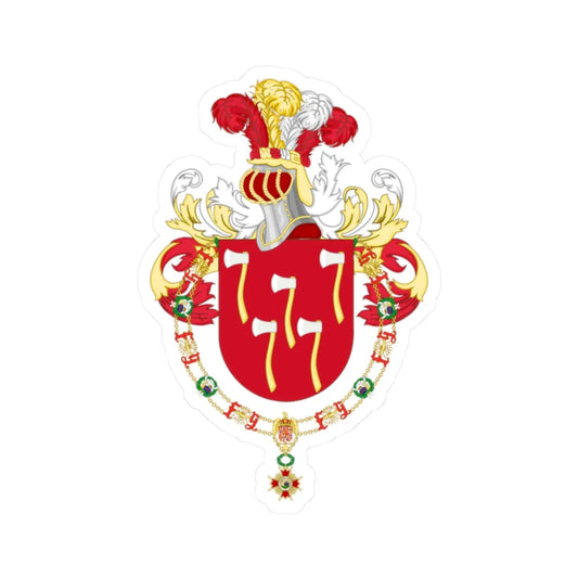 Coat of Arms of Gerardo Machado y Morales Order of Isabella the Catholic (Cuba) (Coat of Arms) STICKER Vinyl Kiss-Cut Decal 2 Inch White - The Sticker Space