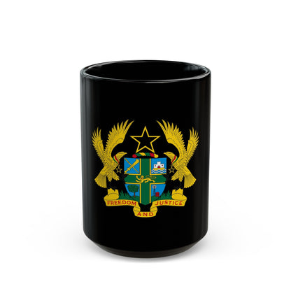 Coat of arms of Ghana - Black Coffee Mug-15oz-The Sticker Space