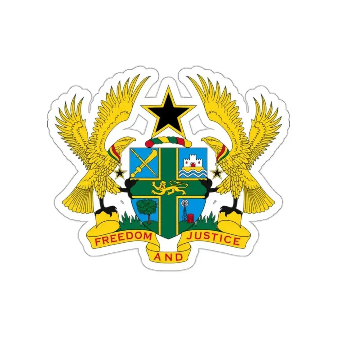 Coat of arms of Ghana STICKER Vinyl Die-Cut Decal - The Sticker Space