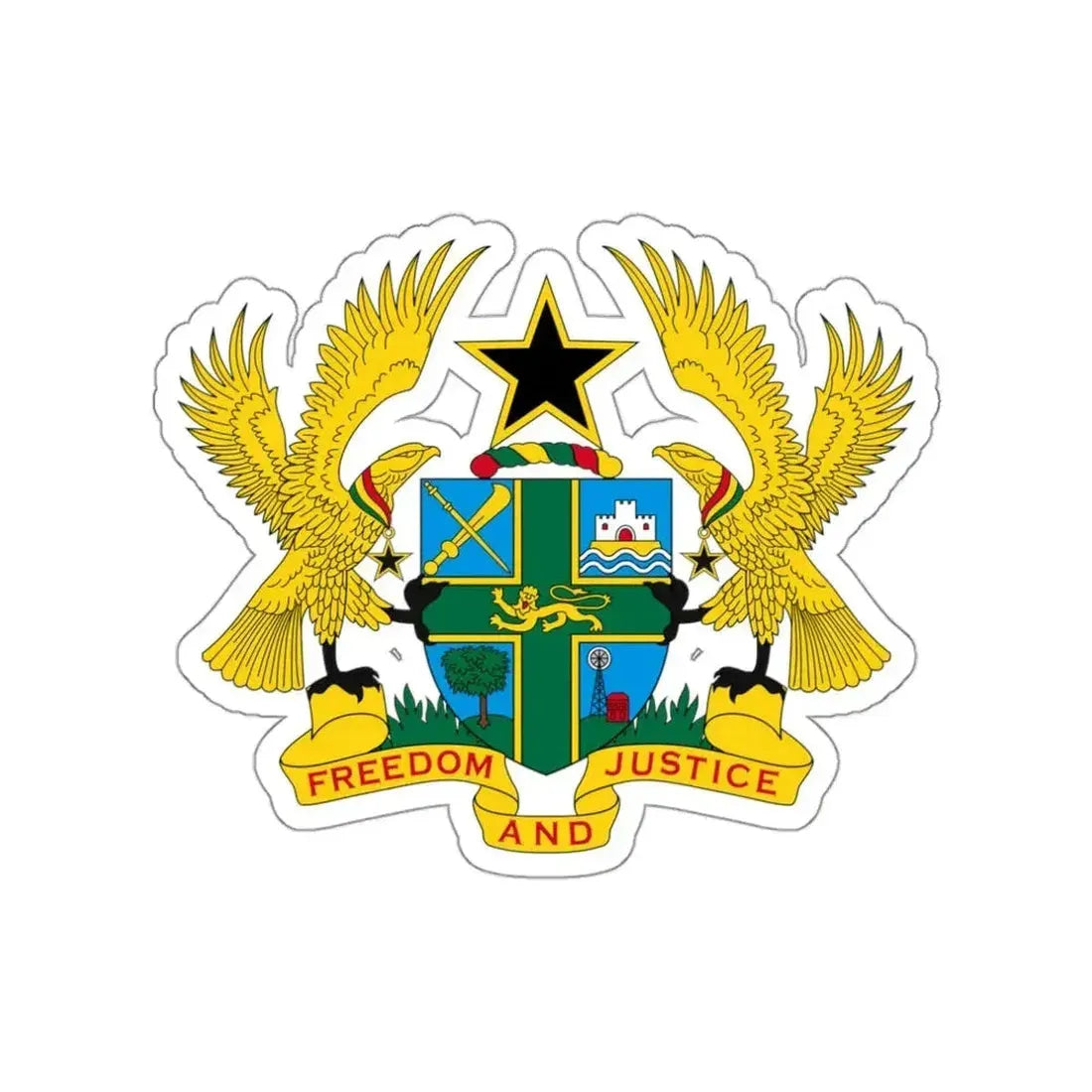 Coat of arms of Ghana STICKER Vinyl Die-Cut Decal - The Sticker Space