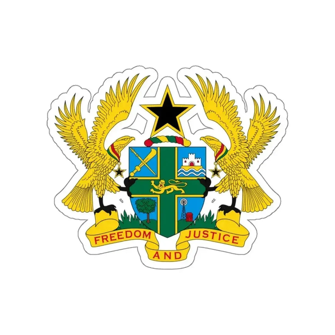 Coat of arms of Ghana STICKER Vinyl Die-Cut Decal - The Sticker Space