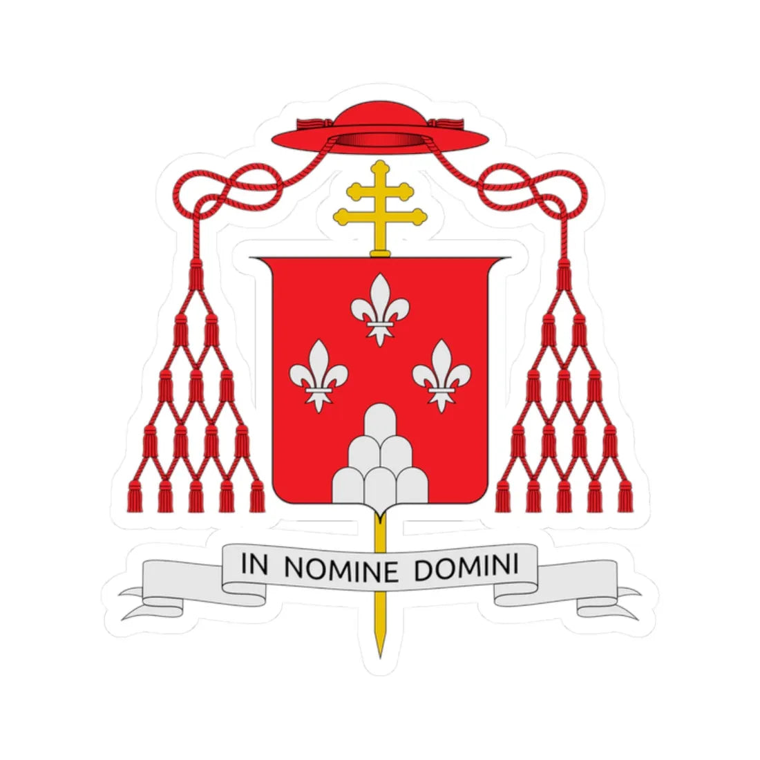 Coat of arms of Giovanni Battista Montini (Italy) (Coat of Arms) STICKER Vinyl Kiss-Cut Decal 2 Inch White - The Sticker Space