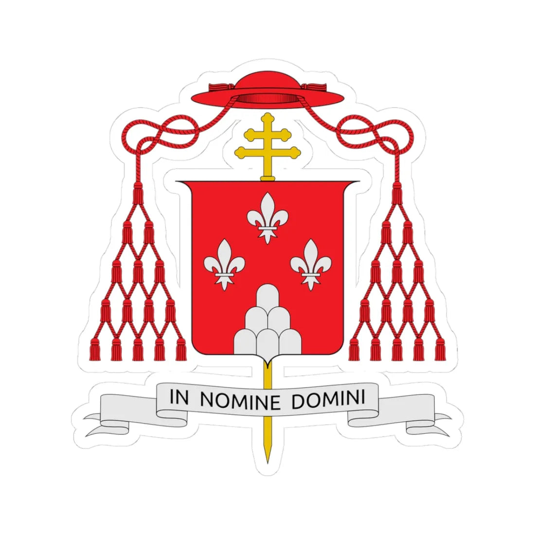 Coat of arms of Giovanni Battista Montini (Italy) (Coat of Arms) STICKER Vinyl Kiss-Cut Decal 3 Inch White - The Sticker Space