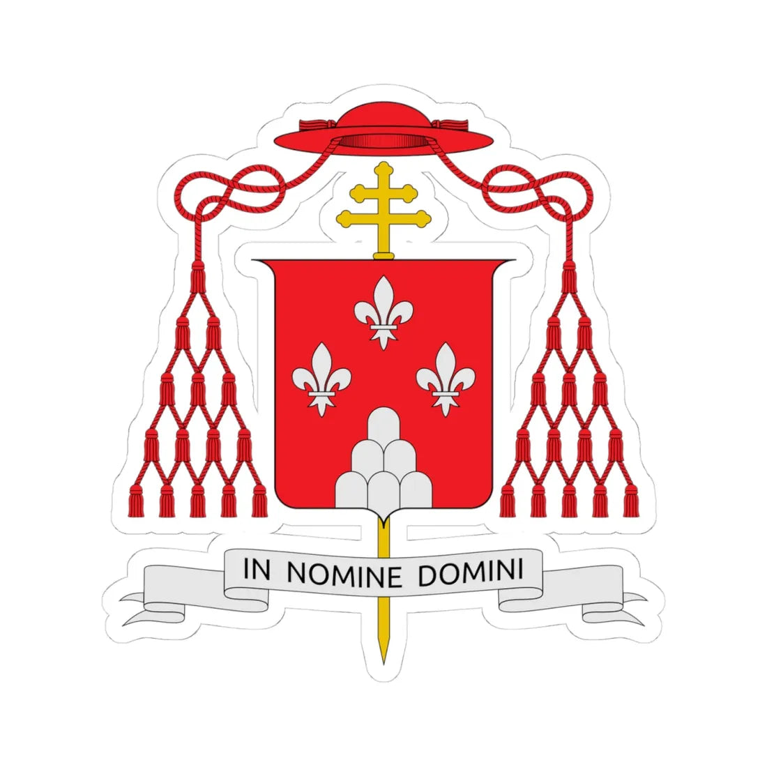 Coat of arms of Giovanni Battista Montini (Italy) (Coat of Arms) STICKER Vinyl Kiss-Cut Decal 4 Inch White - The Sticker Space