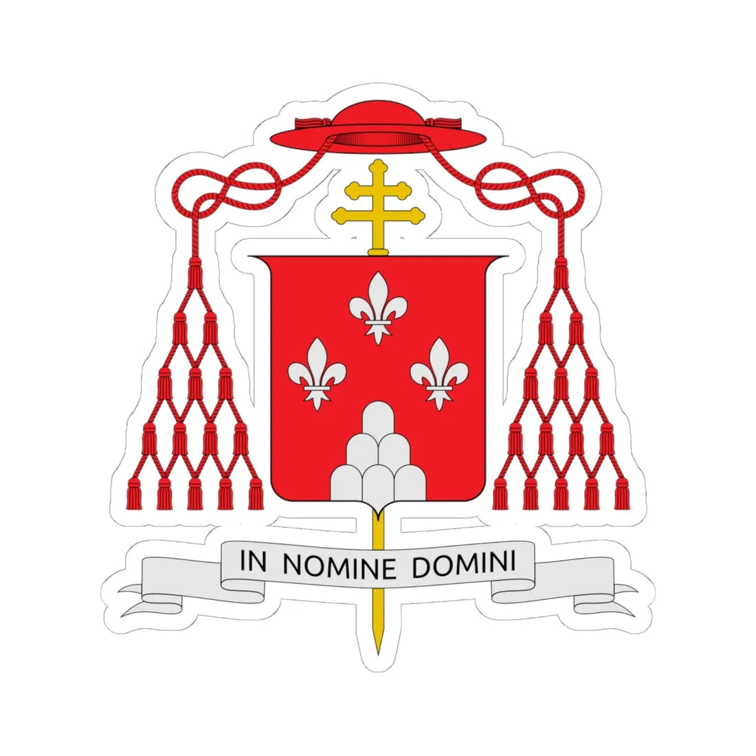 Coat of arms of Giovanni Battista Montini (Italy) (Coat of Arms) STICKER Vinyl Kiss-Cut Decal 6 Inch White - The Sticker Space