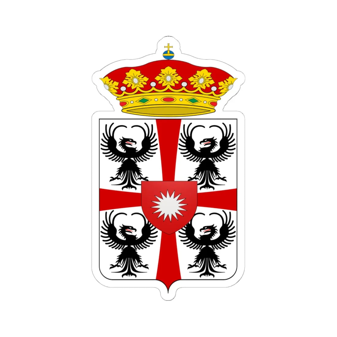 Coat of arms of Giulio Cesare Gonzaga di Bozzolo (Italy) (Coat of Arms) STICKER Vinyl Kiss-Cut Decal 6 Inch White - The Sticker Space