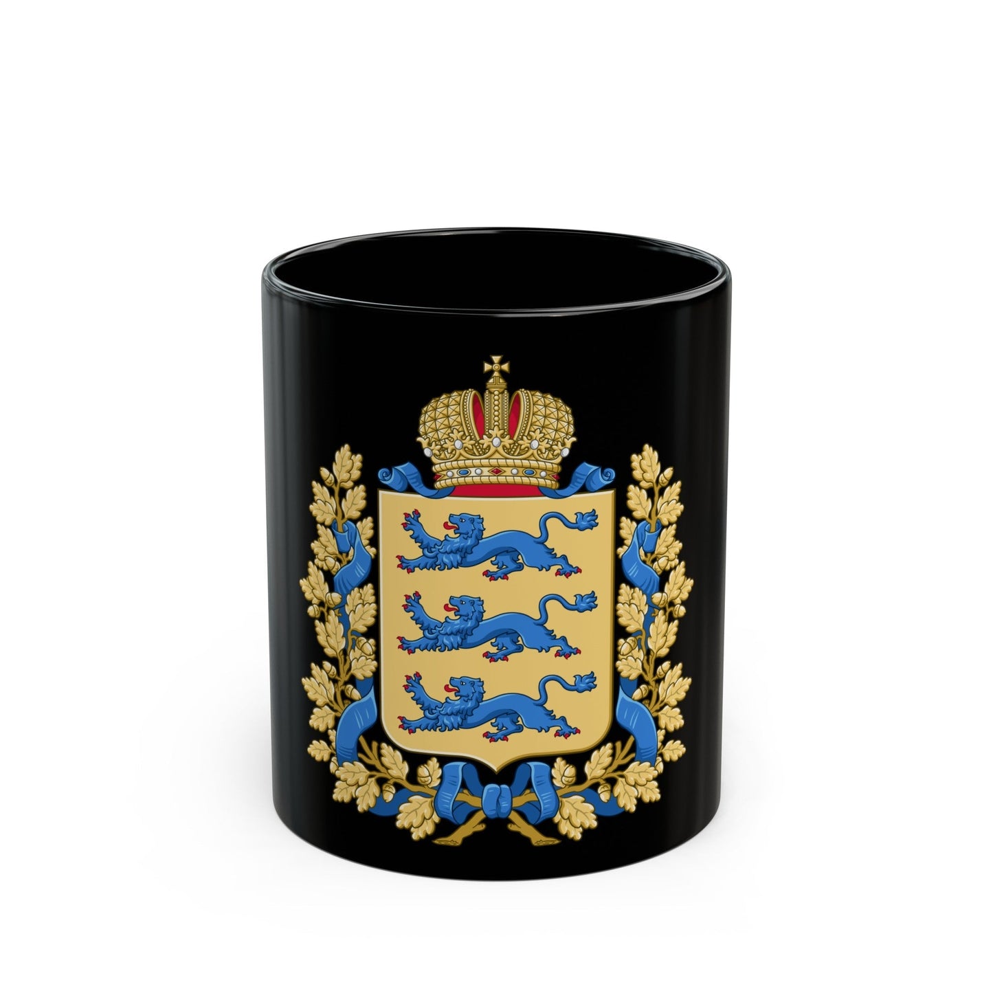 Coat of arms of Governorate of Estonia - Black Coffee Mug-11oz-The Sticker Space