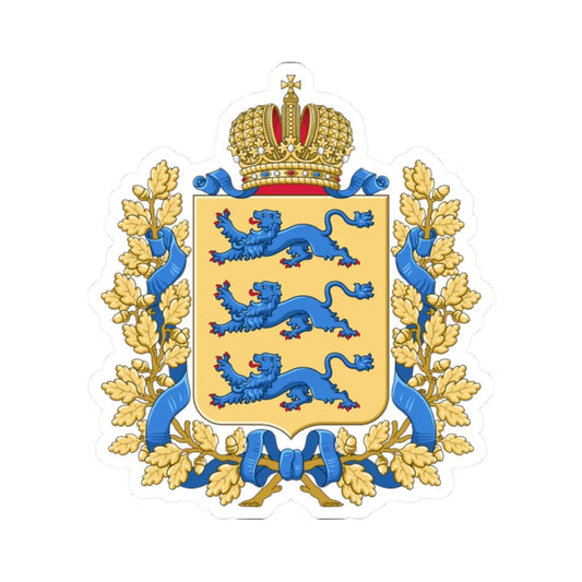 Coat of arms of Governorate of Estonia (Russia) (Coat of Arms) STICKER Vinyl Kiss-Cut Decal 2 Inch White - The Sticker Space