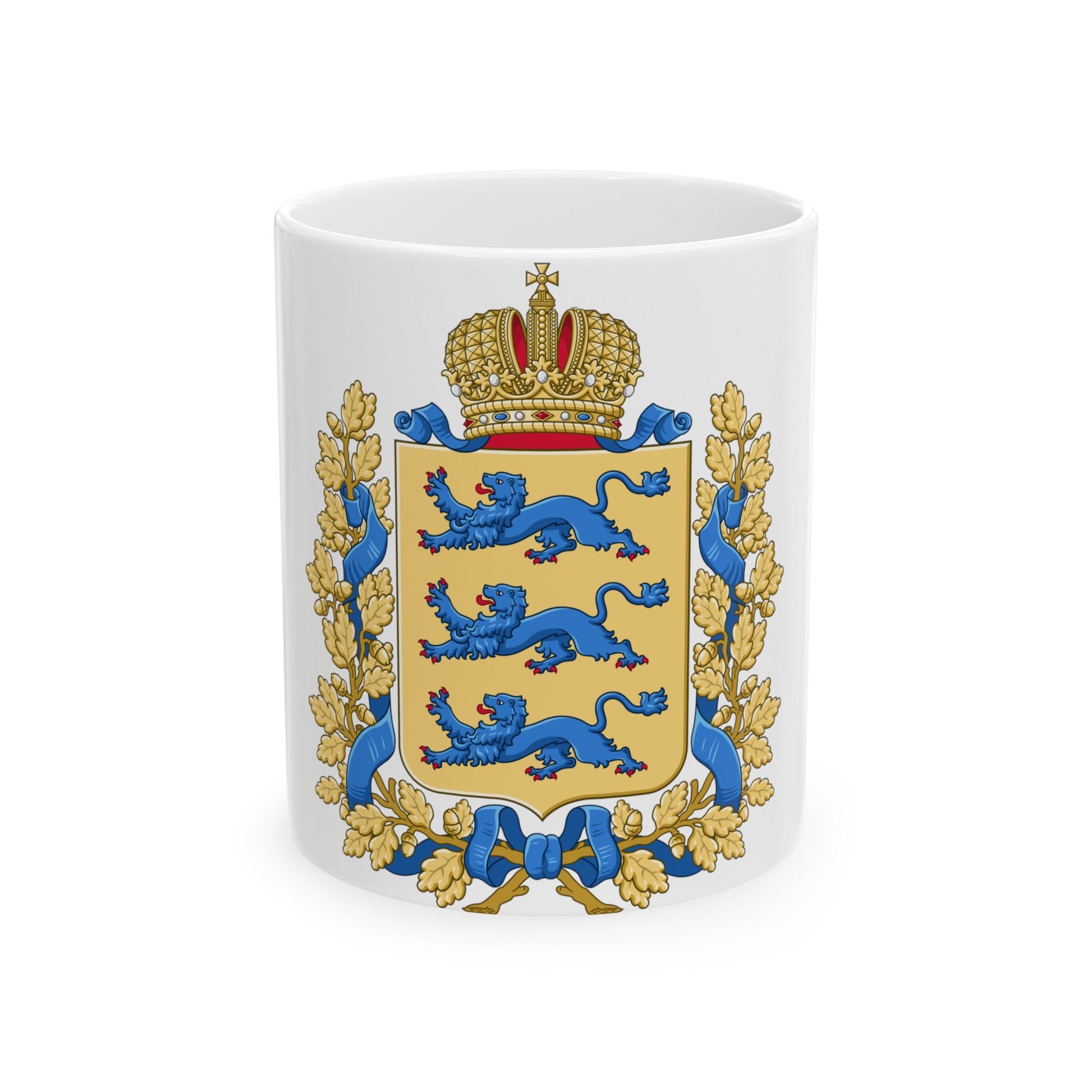 Coat of arms of Governorate of Estonia - White Coffee Mug-11oz-The Sticker Space