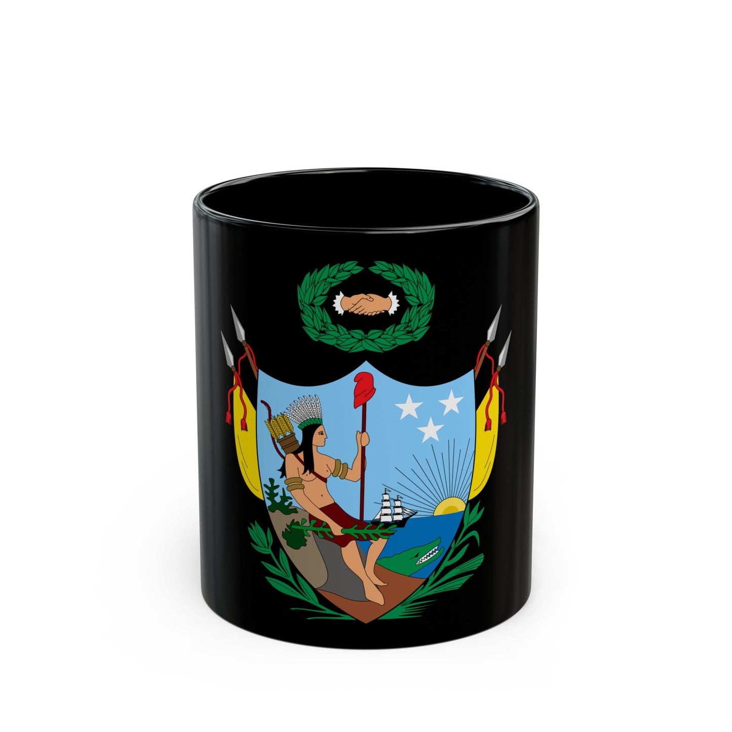 Coat of arms of Gran Colombia (1819) - Black Coffee Mug-11oz-The Sticker Space