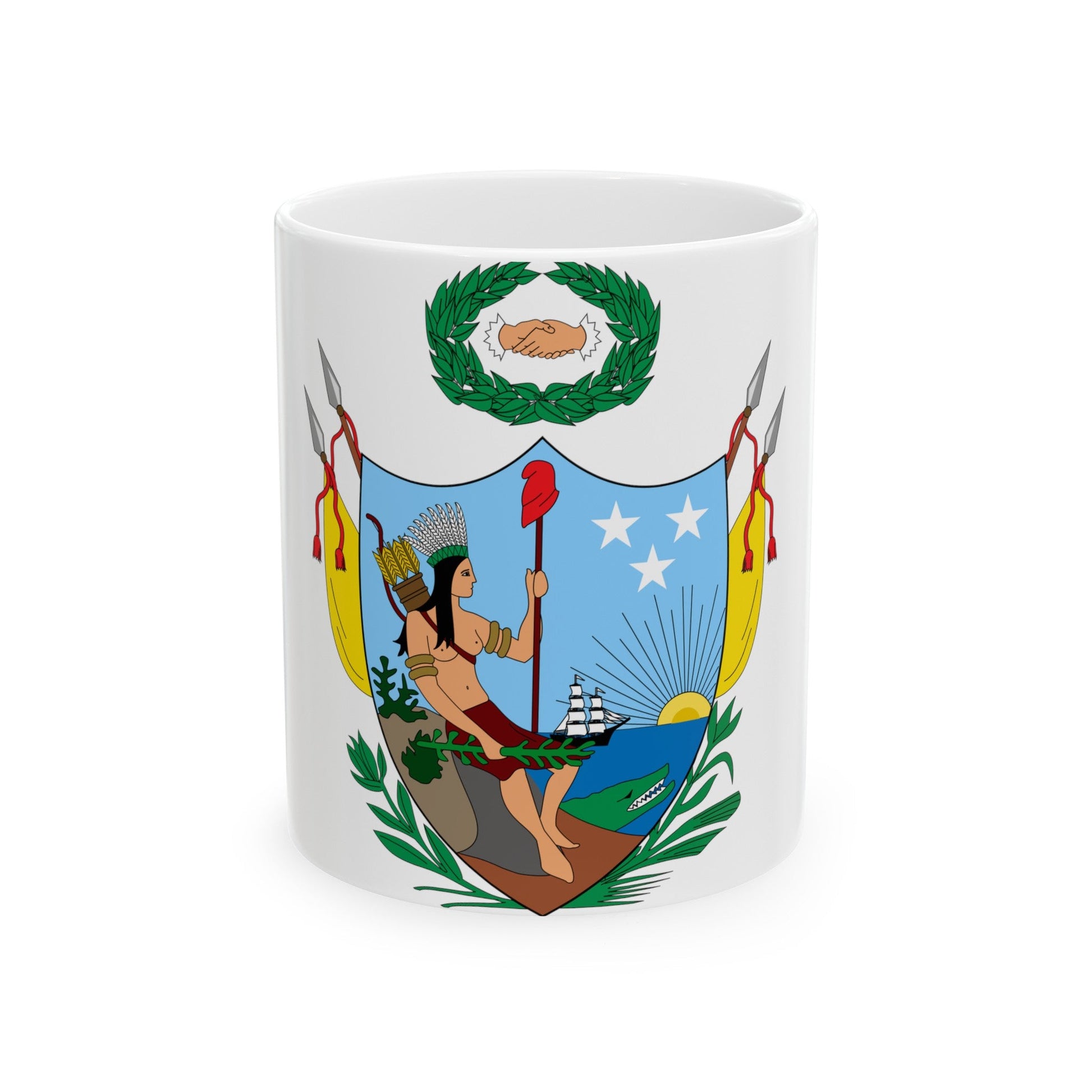 Coat of arms of Gran Colombia (1819) - White Coffee Mug-11oz-The Sticker Space