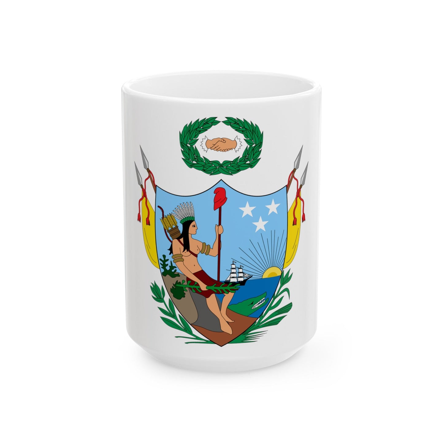 Coat of arms of Gran Colombia (1819) - White Coffee Mug-15oz-The Sticker Space