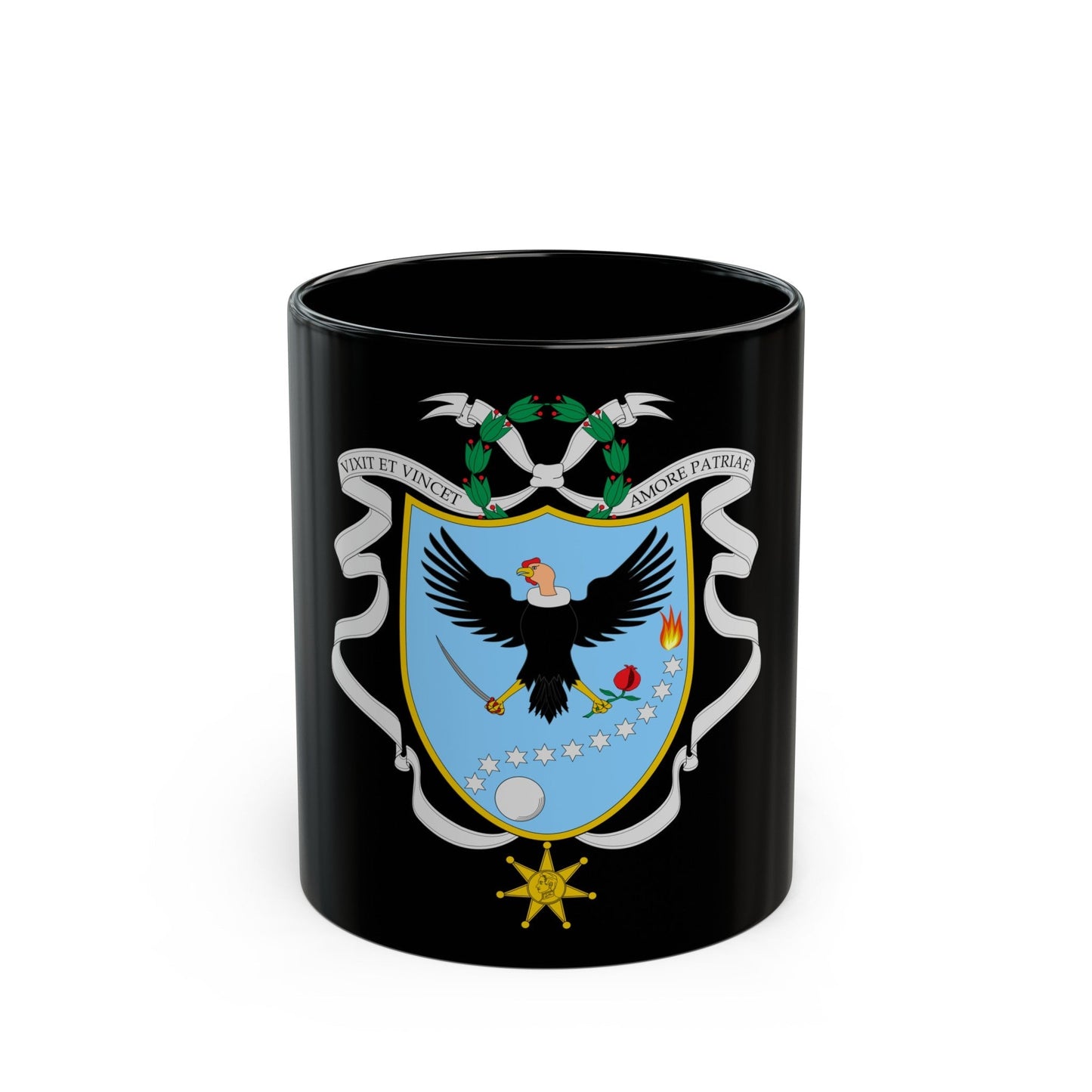 Coat of arms of Gran Colombia (1820) - Black Coffee Mug-11oz-The Sticker Space