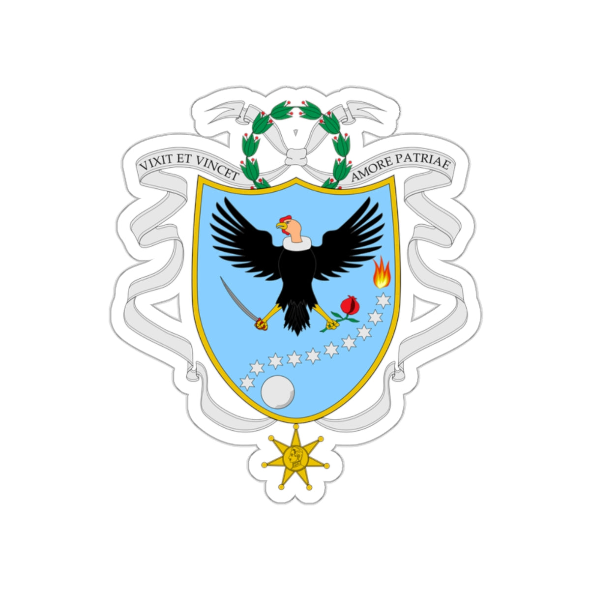 Coat of arms of Gran Colombia (1820) STICKER Vinyl Die-Cut Decal-White-The Sticker Space