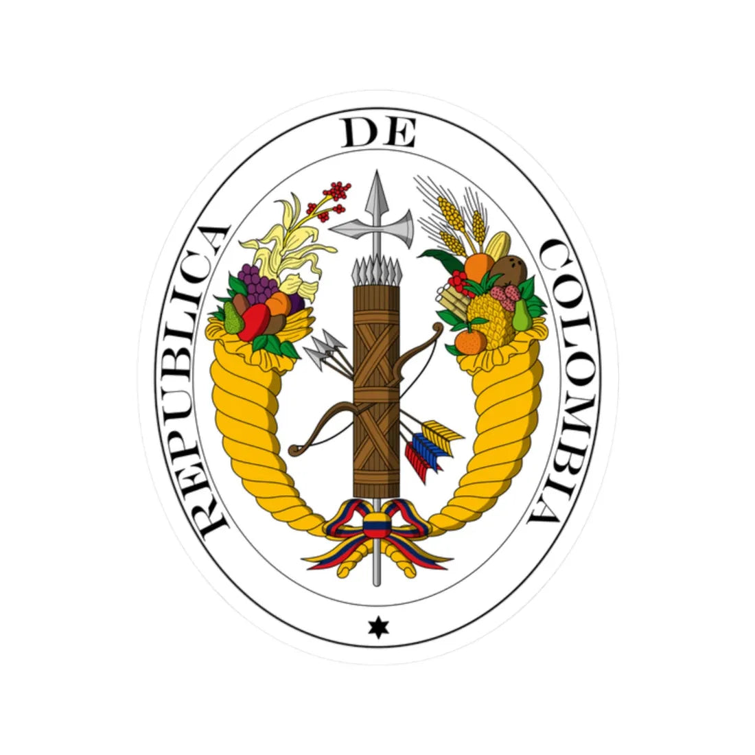Coat of arms of Gran Colombia 1821 (Colombia) (Coat of Arms) STICKER Vinyl Kiss-Cut Decal 2 Inch White - The Sticker Space