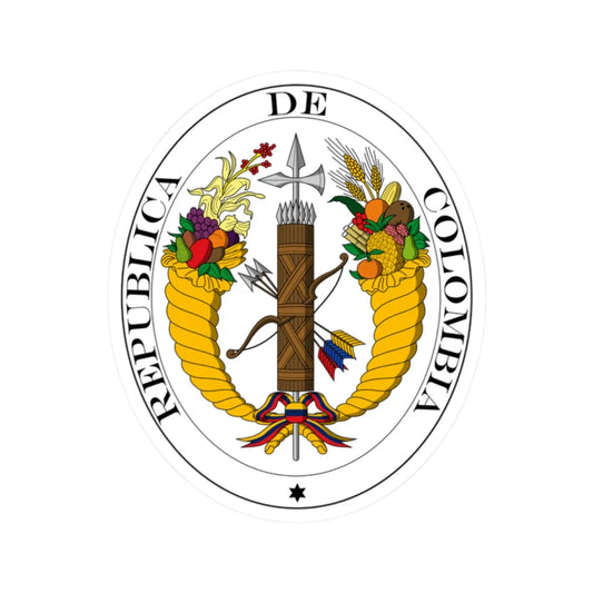 Coat of arms of Gran Colombia 1821 (Colombia) (Coat of Arms) STICKER Vinyl Kiss-Cut Decal 2 Inch White - The Sticker Space