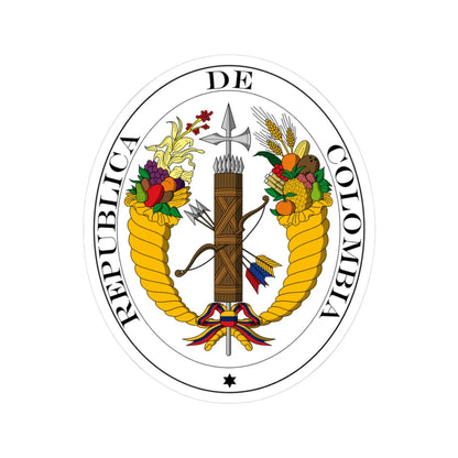 Coat of arms of Gran Colombia 1821 (Colombia) (Coat of Arms) STICKER Vinyl Kiss-Cut Decal 3 Inch White - The Sticker Space