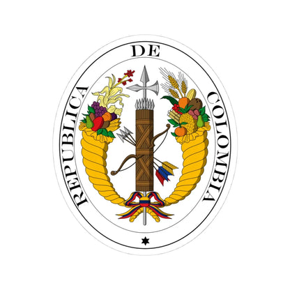Coat of arms of Gran Colombia 1821 (Colombia) (Coat of Arms) STICKER Vinyl Kiss-Cut Decal 4 Inch White - The Sticker Space