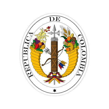 Coat of arms of Gran Colombia 1821 (Colombia) (Coat of Arms) STICKER Vinyl Kiss-Cut Decal 6 Inch White - The Sticker Space