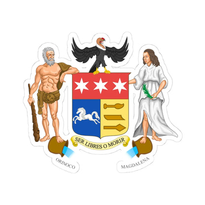 Coat of arms of Gran Colombia 1822 proposal (Colombia) (Coat of Arms) STICKER Vinyl Kiss-Cut Decal 4 Inch White - The Sticker Space