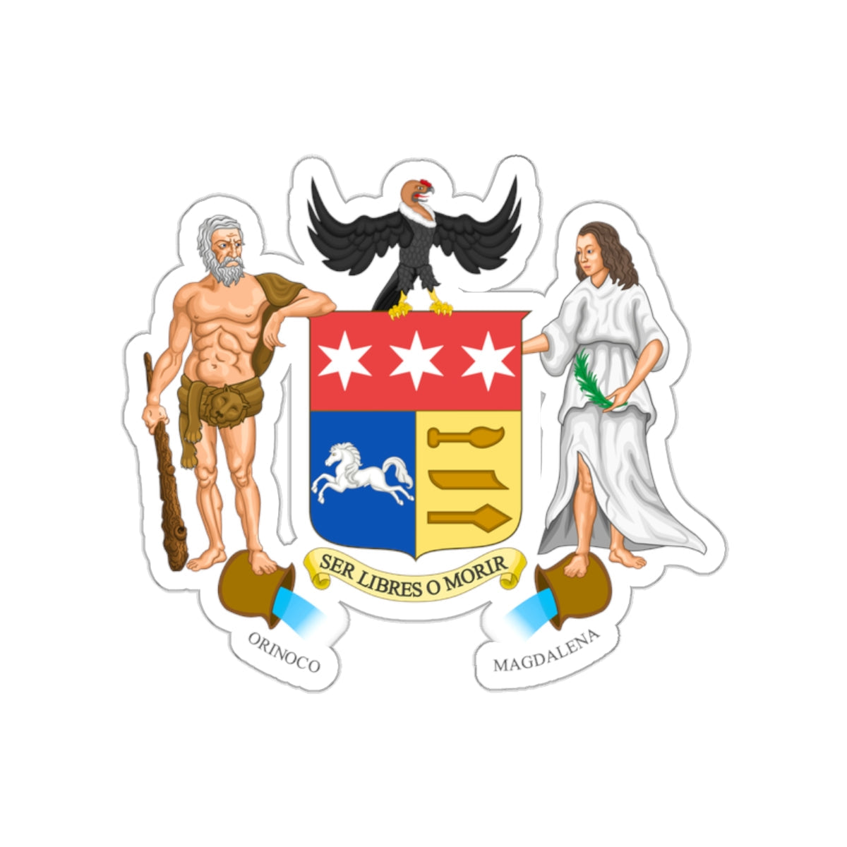 Coat of arms of Gran Colombia (1822 proposal) STICKER Vinyl Die-Cut Decal-White-The Sticker Space