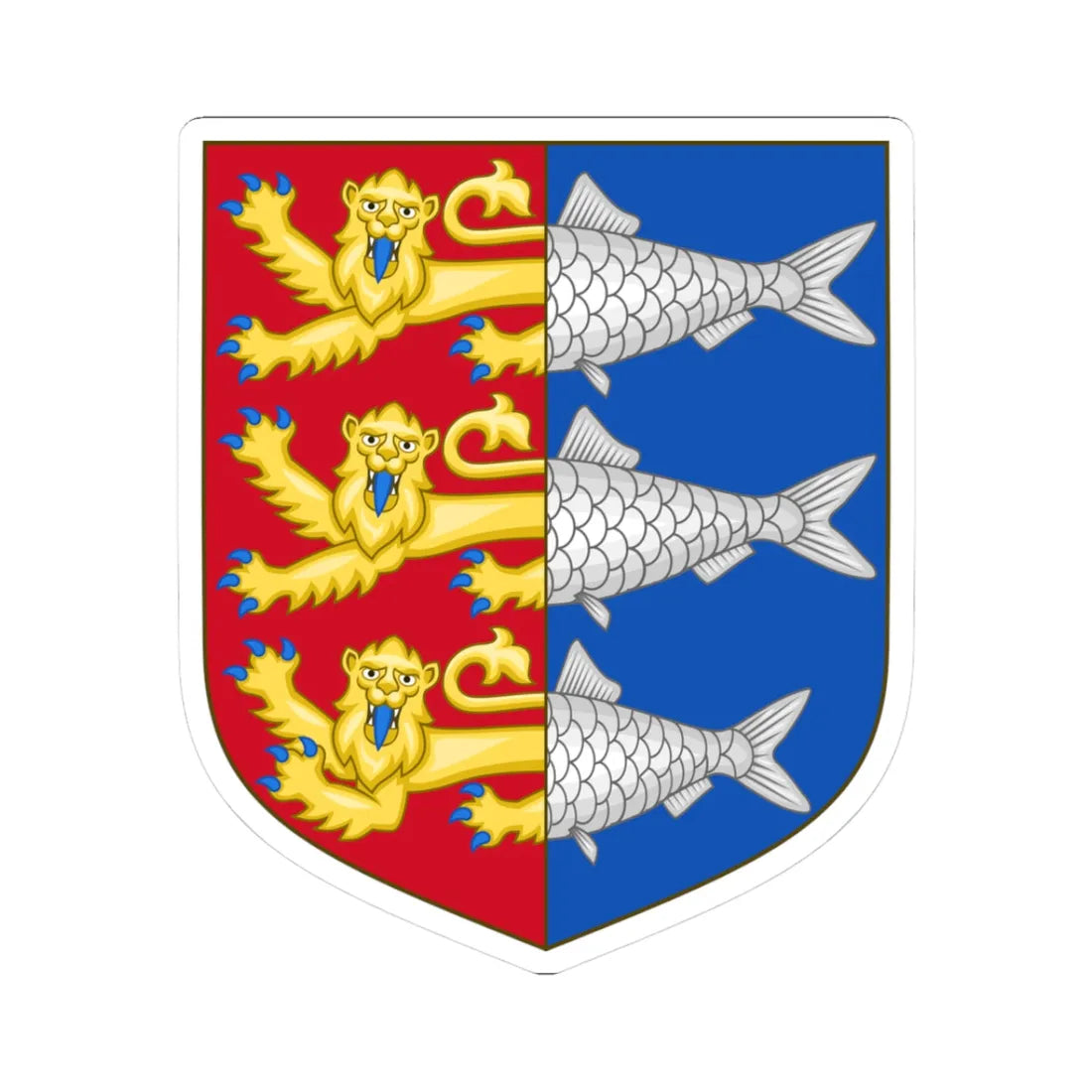 Coat of arms of Great Yarmouth (England) (Coat of Arms) STICKER Vinyl Kiss-Cut Decal 3 Inch White - The Sticker Space